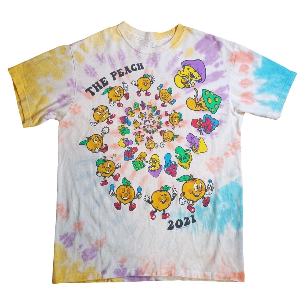 The Peach 2021 Music Festival Unisex M Tie Dye Graphic Tee T-Shirt Liquid Blue
